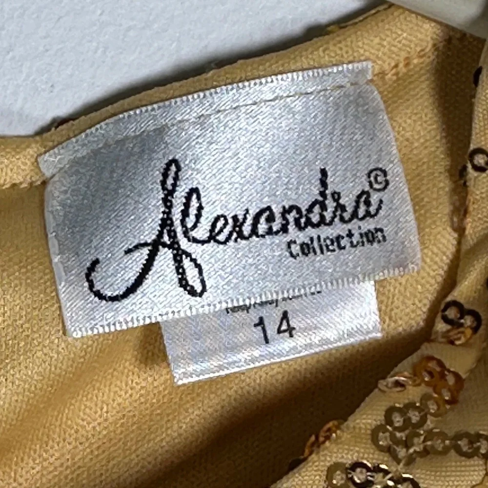 Alexandra Collection Gold Sequin Dance Romper One Sleeve Costume‎ Girls 14